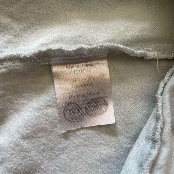 Cheap Monday Marie Women’s Medium Denim Sleeveless Midi Dress Fringe Hem - Picture 7 of 8